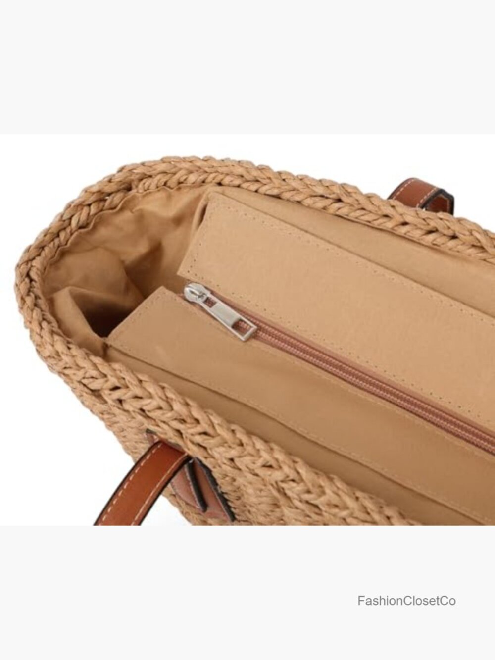 Straw Woven Tote Bag Large Summer Beach Handbag Top Handle Shoulder Bag - Picture 6 of 7